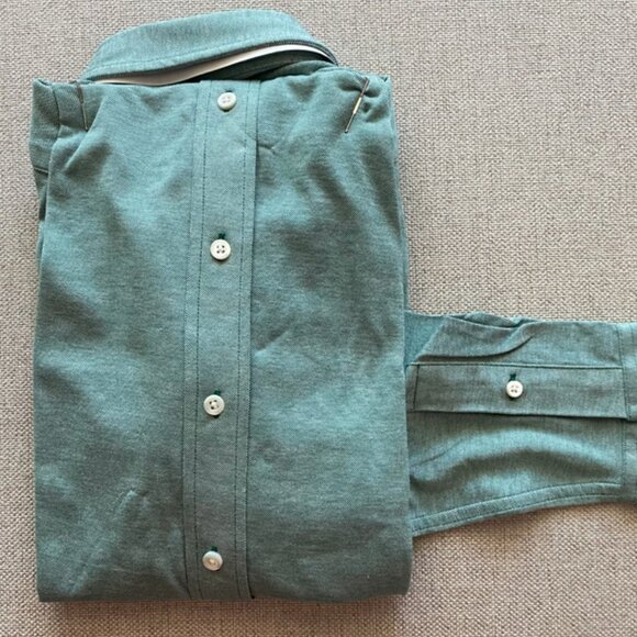 Ralph Lauren New Men's Non Mercerized Capetown Green Shirt Size Medium - Picture 9 of 13